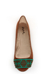 Qupid Thesis 193 Rust Nubuck Two Tone Toe Band Ballet Flats