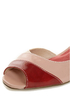 unRestricted Wonder Red Color Block Patent Kitten Heels