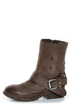 Report Woods Dark Brown Belted Convertible Motorcycle Boots