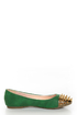 Shoe Republic LA Scion Green Spiked Cap-Toe Flats