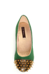 Shoe Republic LA Scion Green Spiked Cap-Toe Flats