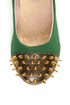 Shoe Republic LA Scion Green Spiked Cap-Toe Flats