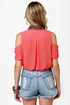 Your True Collars Shine Beaded Coral Top