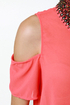 Your True Collars Shine Beaded Coral Top