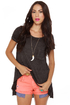 O'Neill Goodwill High-Low Charcoal Grey Top