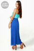 LULUS Exclusive Who\\\\\\\'s Who Aqua and Royal Blue Maxi Dress