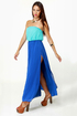LULUS Exclusive Who\\\\\\\'s Who Aqua and Royal Blue Maxi Dress