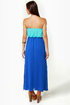 LULUS Exclusive Who\\\\\\\'s Who Aqua and Royal Blue Maxi Dress