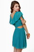Ruffle, Shuffle, and Roll Teal Blue Dress
