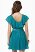 Ruffle, Shuffle, and Roll Teal Blue Dress