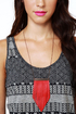 Amy Waltz Flirting With Fringe Red Leather Necklace