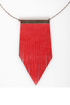 Amy Waltz Flirting With Fringe Red Leather Necklace