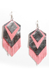 Claire Fong Parton Silver and Pink Fringe Earrings