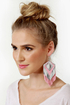 Claire Fong Parton Silver and Pink Fringe Earrings