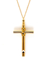 Whistle While You Work It Gold Cross Necklace