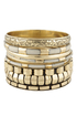 Hit the Bricks Ivory and Gold Bangle Set