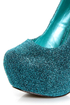 Mystic 1 Blue Glitter Fabric Platform Pumps