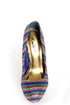 Mystic 2 Blue Striped Glitter Fabric Platform Pumps