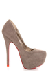 Mystic Grey Red-Soled Platform Pumps