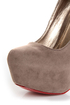 Mystic Grey Red-Soled Platform Pumps