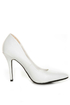 Anne Michelle Momentum 06 White Pointy Toe Pumps