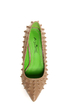 Anne Michelle Sensuous 19 Taupe Studded Pointed Pumps