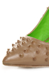 Anne Michelle Sensuous 19 Taupe Studded Pointed Pumps