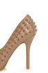 Anne Michelle Sensuous 19 Taupe Studded Pointed Pumps