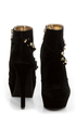 Dollhouse Slammin Black Strapped and Studded Platform Booties