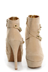 Dollhouse Slammin Nude Strapped and Studded Platform Booties