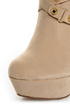 Dollhouse Slammin Nude Strapped and Studded Platform Booties