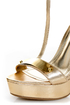 Anne Michelle Socialite 60 Gold Plated T-Strap Platform Heels