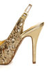 Anne Michelle Verdict 49 Gold Sequin Slingback Pumps