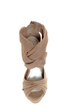Anne Michelle Verdict 52 Taupe Stretchy Mesh and Suede Heels