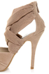 Anne Michelle Verdict 52 Taupe Stretchy Mesh and Suede Heels