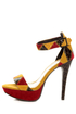 Anne Michelle Viral 41 Mustard Multi Patchwork Platform Pumps