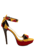 Anne Michelle Viral 41 Mustard Multi Patchwork Platform Pumps