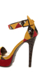 Anne Michelle Viral 41 Mustard Multi Patchwork Platform Pumps