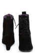 Blowfish India Black Fawn Lace-Up Wedge Booties