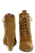 Blowfish India Earth Fawn Lace-Up Wedge Booties