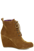 Blowfish India Earth Fawn Lace-Up Wedge Booties
