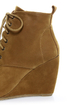 Blowfish India Earth Fawn Lace-Up Wedge Booties