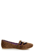 Blowfish Pippen Black and Rust Baby Cheetah Print Ballet Flats