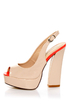 Bonnibel Blooming 1 Blush Patent Peep Toe Slingback Heels