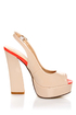 Bonnibel Blooming 1 Blush Patent Peep Toe Slingback Heels