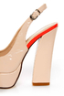 Bonnibel Blooming 1 Blush Patent Peep Toe Slingback Heels
