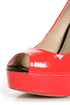 Bonnibel Blooming 2 Coral Patent Peep Toe Platform Heels