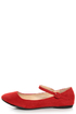 Doby 4 Red Velvet Mary Jane Ballet Flats