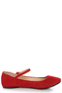 Doby 4 Red Velvet Mary Jane Ballet Flats