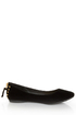Doby 6 Black Studded Heel Zipper Ballet Flats